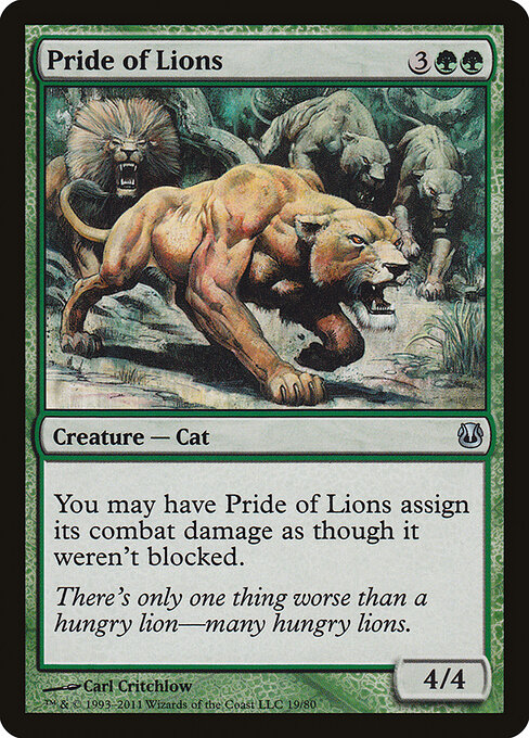 Pride of Lions - Duel Decks: Ajani vs. Nicol Bolas (#19) - Illustrated by Carl Critchlow - Magic: The Gathering Card