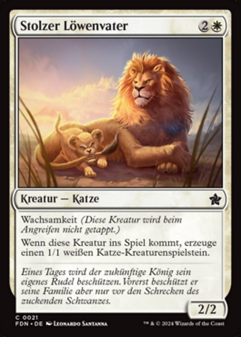 Padre orgulloso (Prideful Parent) - Foundations (#21) - Illustrated by Leonardo Santanna - Magic: The Gathering Card