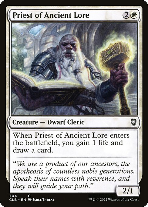 Priest of Ancient Lore - Commander Legends: Battle for Baldur's Gate (#704) - Illustrated by Jarel Threat - Magic: The Gathering Card
