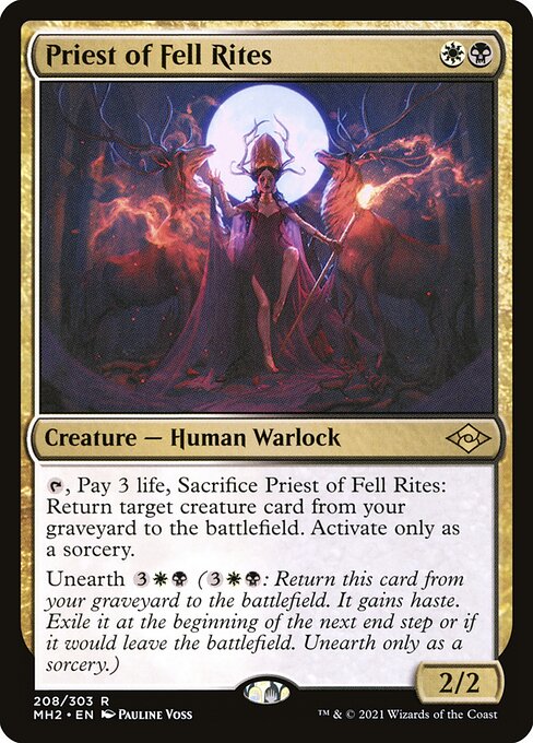 Priest of Fell Rites - Modern Horizons 2 (#208) - Illustrated by Pauline Voss - Magic: The Gathering Card