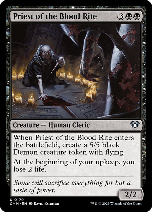 Priest of the Blood Rite - Commander Masters (#179) - Illustrated by David Palumbo - Magic: The Gathering Card