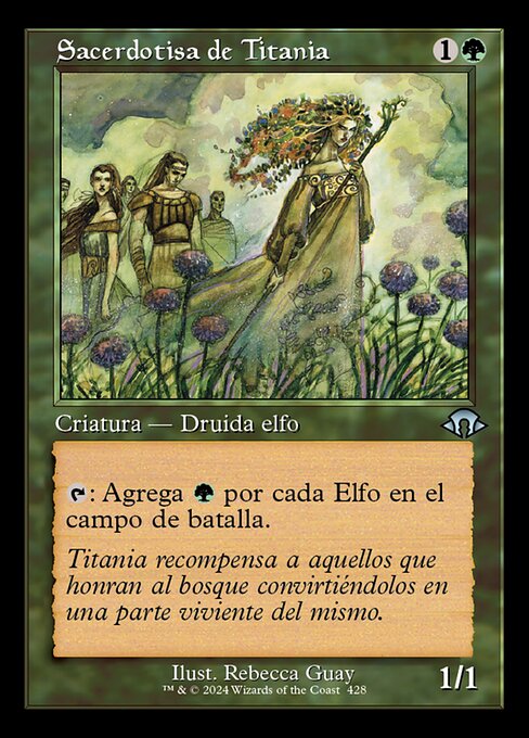 Titanias Priesterin (Priest of Titania) - Modern Horizons 3 (#428) - Illustrated by Rebecca Guay - Magic: The Gathering Card