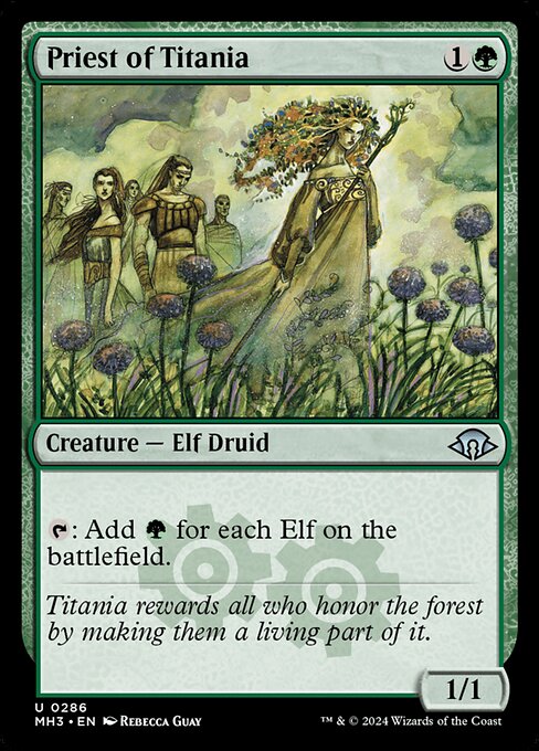 Priest of Titania - Modern Horizons 3 (#286) - Illustrated by Rebecca Guay - Magic: The Gathering Card