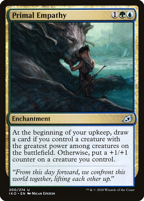 原初の共感 (Primal Empathy) - Ikoria: Lair of Behemoths (#200) - Illustrated by Micah Epstein - Magic: The Gathering Card