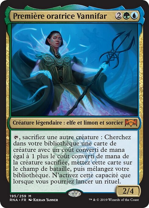 Première oratrice Vannifar (Prime Speaker Vannifar) - Ravnica Allegiance (#195) - Illustrated by Kieran Yanner - Magic: The Gathering Card