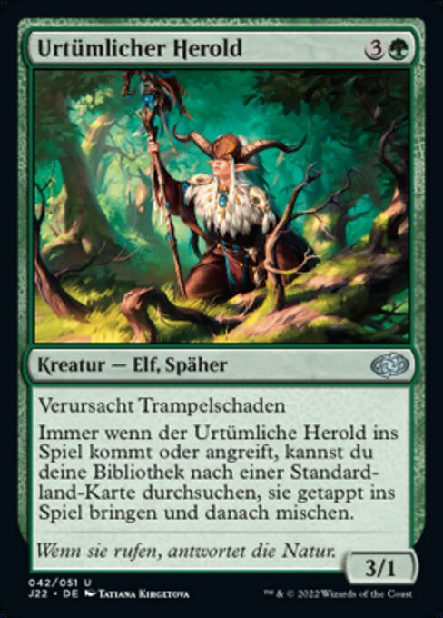 Heraldo primordial (Primeval Herald) - Foundations Jumpstart (#702) - Illustrated by Tatiana Kirgetova - Magic: The Gathering Card