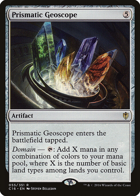 虹色の大地鏡 (Prismatic Geoscope) - Commander 2016 (#55) - Illustrated by Steven Belledin - Magic: The Gathering Card