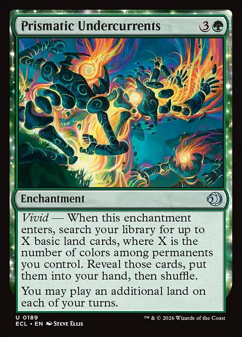 Prismatische Unterströmungen (Prismatic Undercurrents) - Lorwyn Eclipsed (#189) - Illustrated by Steve Ellis - Magic: The Gathering Card