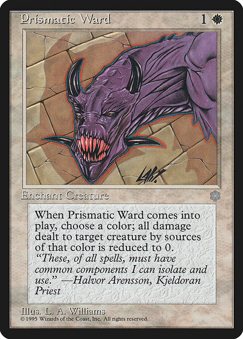 Proteção Prismática (Prismatic Ward) - Fifth Edition (#53) - Illustrated by Zina Saunders - Magic: The Gathering Card