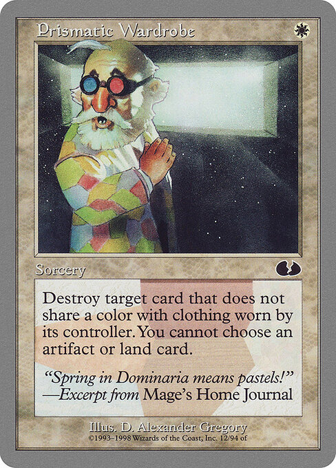 Prismatic Wardrobe - Unglued (#12) - Illustrated by D. Alexander Gregory - Magic: The Gathering Card