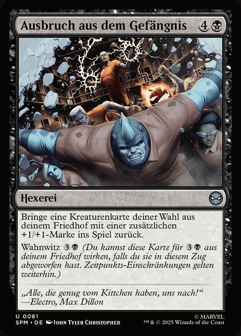 Ausbruch aus dem Gefängnis (Prison Break) - Marvel's Spider-Man (#61) - Illustrated by John Tyler Christopher - Magic: The Gathering Card