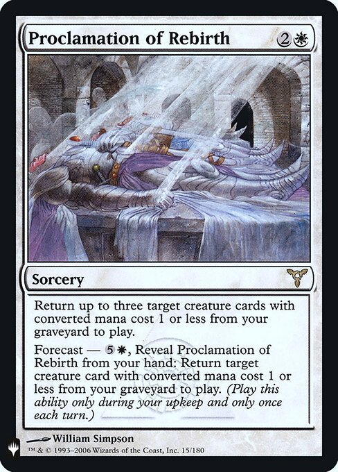 Proclamation of Rebirth - The List (#DIS-15) - Illustrated by William Simpson - Magic: The Gathering Card