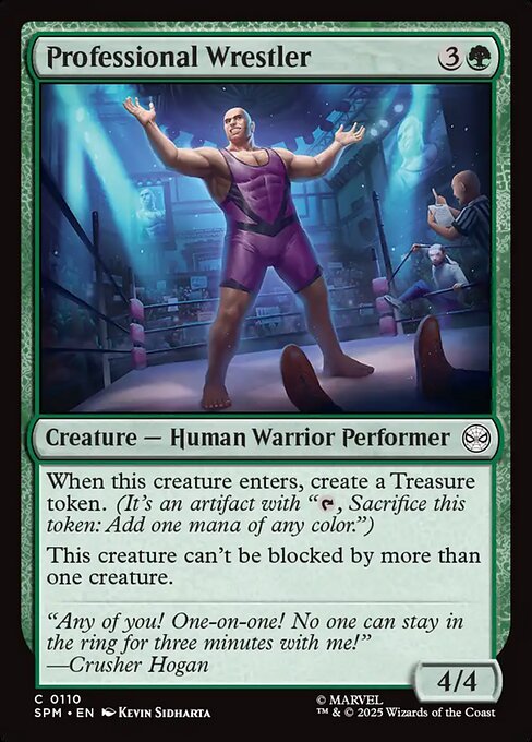 Professional Wrestler - Marvel's Spider-Man (#110) - Illustrated by Kevin Sidharta - Magic: The Gathering Card
