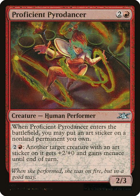 Proficient Pyrodancer - Unfinity (#406) - Illustrated by John Thacker - Magic: The Gathering Card