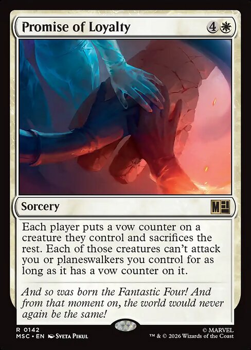 Promise of Loyalty - Marvel Super Heroes Commander (#142) - Illustrated by Sveta Pikul - Magic: The Gathering Card