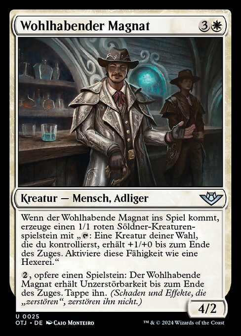 プロスペリティの巨頭 (Prosperity Tycoon) - Outlaws of Thunder Junction (#25) - Illustrated by Caio Monteiro - Magic: The Gathering Card