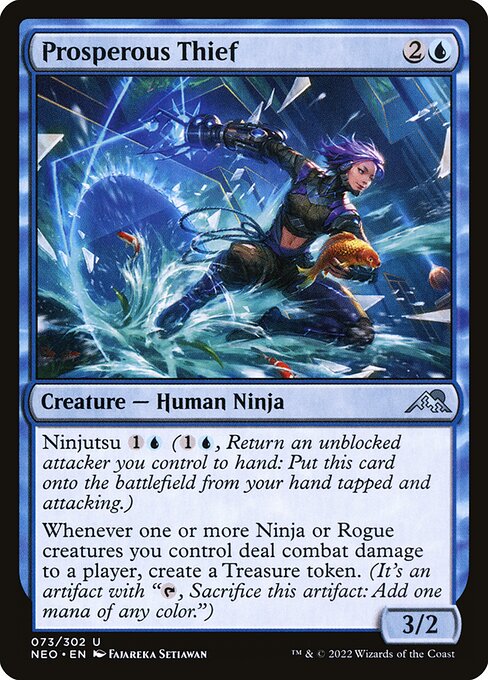 Prosperous Thief - Kamigawa: Neon Dynasty (#73) - Illustrated by Fajareka Setiawan - Magic: The Gathering Card