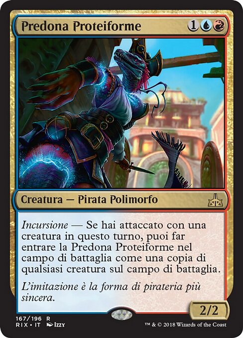 변화무쌍한 약탈자 (Protean Raider) - Rivals of Ixalan (#167) - Illustrated by Izzy - Magic: The Gathering Card
