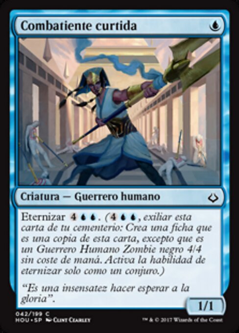 歷練戰士 (Proven Combatant) - Hour of Devastation (#42) - Illustrated by Clint Cearley - Magic: The Gathering Card