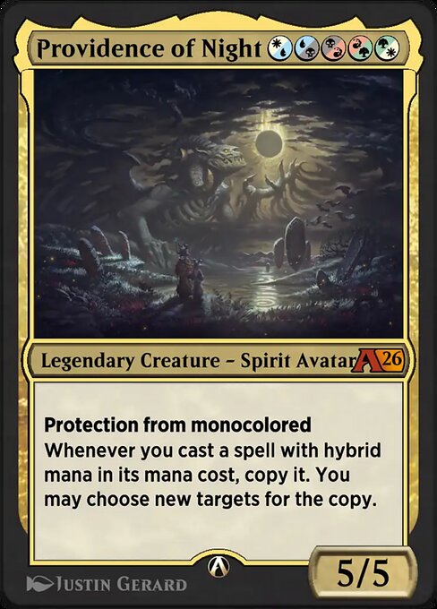 Providence of Night - Alchemy: Lorwyn Eclipsed (#25) - Illustrated by Justin Gerard - Magic: The Gathering Card