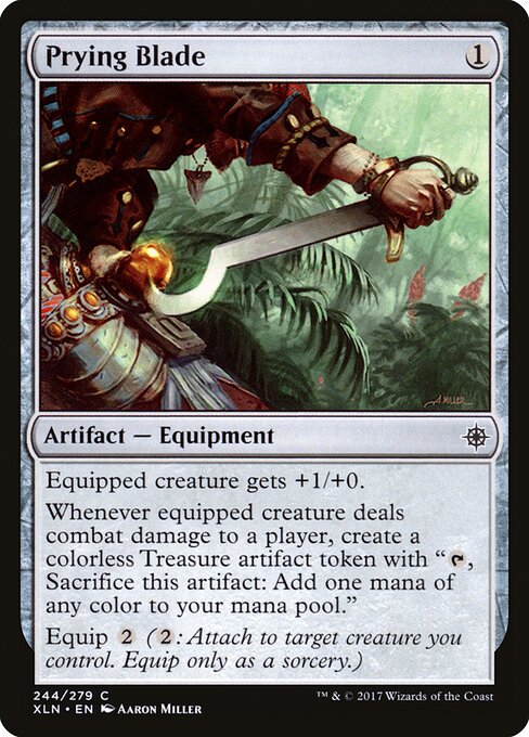 Lame extractrice (Prying Blade) - Ixalan (#244) - Illustrated by Aaron Miller - Magic: The Gathering Card