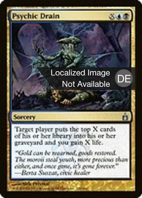 Gedankenentzug (Psychic Drain) - Ravnica: City of Guilds (#220) - Illustrated by Nick Percival - Magic: The Gathering Card