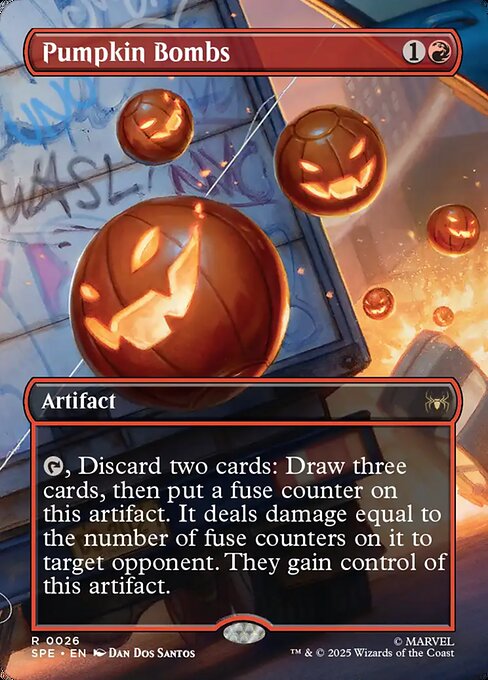 Kürbisbomben (Pumpkin Bombs) - Marvel's Spider-Man Eternal (#26) - Illustrated by Dan Dos Santos - Magic: The Gathering Card