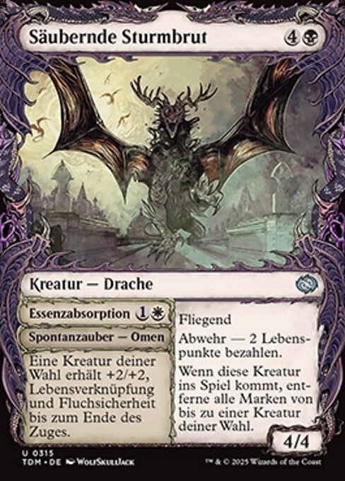Purging Stormbrood // Absorb Essence - Tarkir: Dragonstorm (#315) - Illustrated by WolfSkullJack - Magic: The Gathering Card
