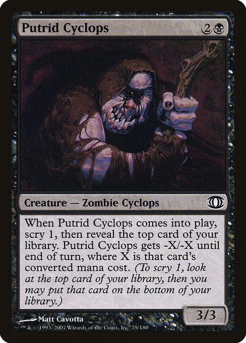 Гадкий Циклоп (Putrid Cyclops) - Future Sight (#75) - Illustrated by Matt Cavotta - Magic: The Gathering Card
