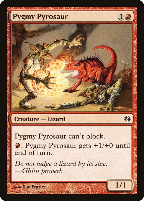 Pygmy Pyrosaur - Duel Decks: Venser vs. Koth (#46) - Illustrated by Dan Frazier - Magic: The Gathering Card