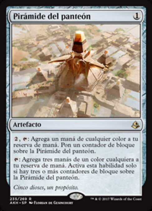 Piramide del Pantheon (Pyramid of the Pantheon) - Amonkhet (#235) - Illustrated by Florian de Gesincourt - Magic: The Gathering Card