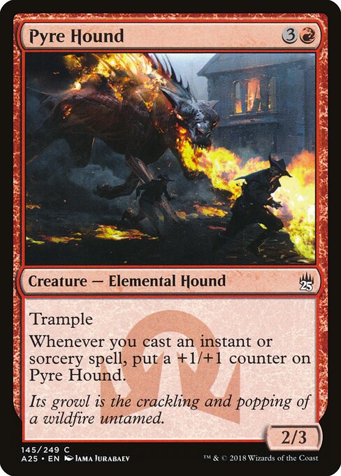 Pyre Hound - Masters 25 (#145) - Illustrated by Jama Jurabaev - Magic: The Gathering Card