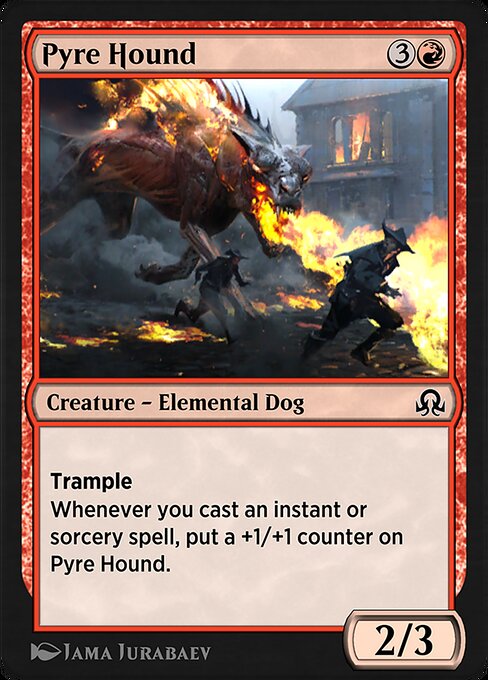 Pyre Hound - Shadows over Innistrad Remastered (#172) - Illustrated by Jama Jurabaev - Magic: The Gathering Card