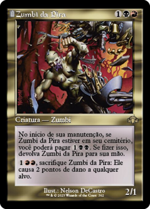 Zumbi da Pira (Pyre Zombie) - Dominaria Remastered (#362) - Illustrated by Nelson DeCastro - Magic: The Gathering Card