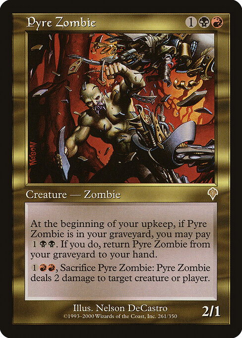 火葬のゾンビ (Pyre Zombie) - Invasion (#261) - Illustrated by Nelson DeCastro - Magic: The Gathering Card