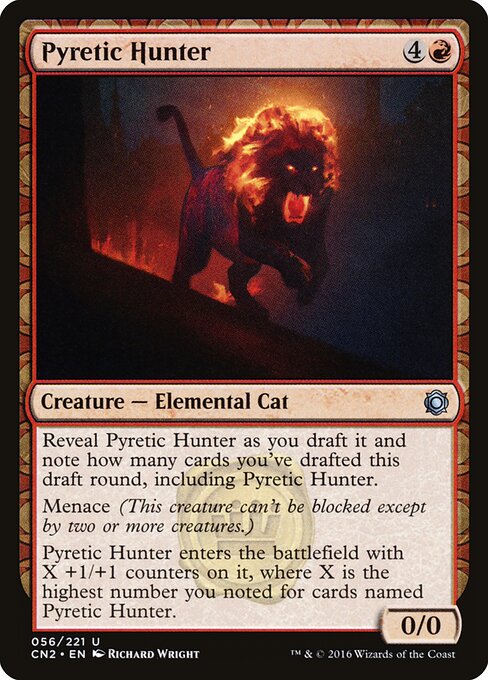 紅蓮の狩り手 (Pyretic Hunter) - Conspiracy: Take the Crown (#56) - Illustrated by Richard Wright - Magic: The Gathering Card