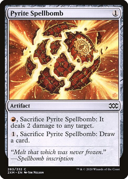 黄鉄の呪文爆弾 (Pyrite Spellbomb) - Duel Decks: Elves vs. Inventors (#60) - Illustrated by Jim Nelson - Magic: The Gathering Card