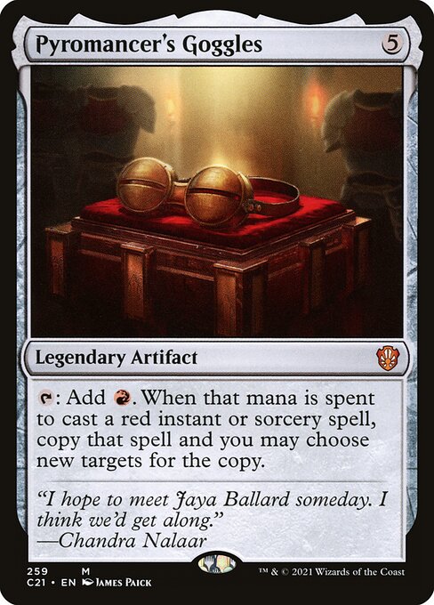 Occhialoni della Piromante (Pyromancer's Goggles) - Commander 2021 (#259) - Illustrated by James Paick - Magic: The Gathering Card
