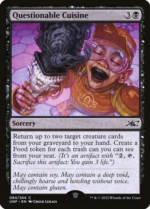 Questionable Cuisine - Unfinity Magic card