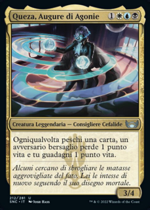 Квеза, Авгур Мучений (Queza, Augur of Agonies) - Streets of New Capenna (#326) - Illustrated by Julie Dillon - Magic: The Gathering Card