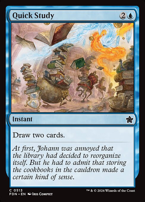 Quick Study - Foundations (#513) - Illustrated by Iris Compiet - Magic: The Gathering Card