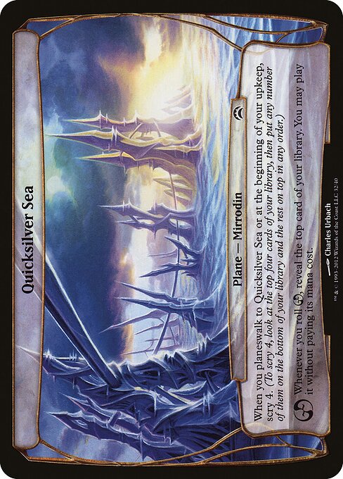 Quecksilbersee (Quicksilver Sea) - Planechase 2012 Planes (#32) - Illustrated by Charles Urbach - Magic: The Gathering Card