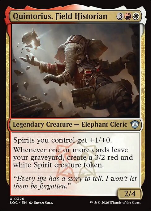 Quintorius, Field Historian - Secrets of Strixhaven Commander (#326) - Illustrated by Bryan Sola - Magic: The Gathering Card