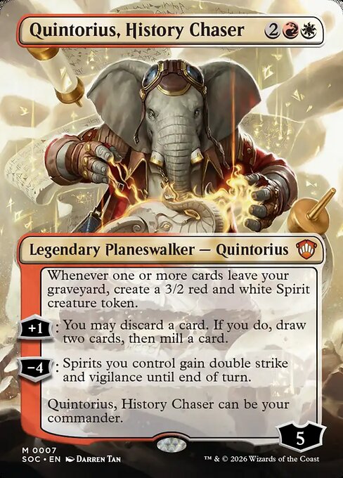 Quintorius, History Chaser - Secrets of Strixhaven Commander (#7) - Illustrated by Darren Tan - Magic: The Gathering Card