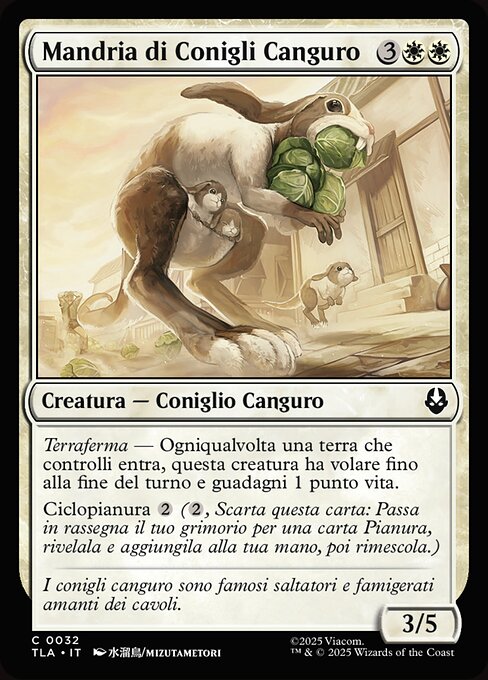 Kaninguru-Schar (Rabaroo Troop) - Avatar: The Last Airbender (#32) - Illustrated by Mizutametori - Magic: The Gathering Card