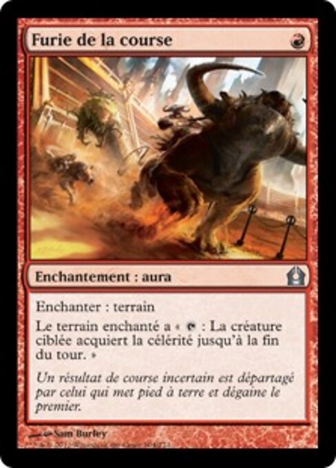 Furie de la course (Racecourse Fury) - Return to Ravnica (#104) - Illustrated by Sam Burley - Magic: The Gathering Card
