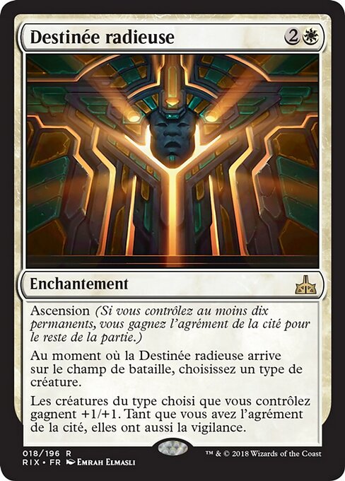 Strahlende Verheißung (Radiant Destiny) - Rivals of Ixalan (#18) - Illustrated by Emrah Elmasli - Magic: The Gathering Card