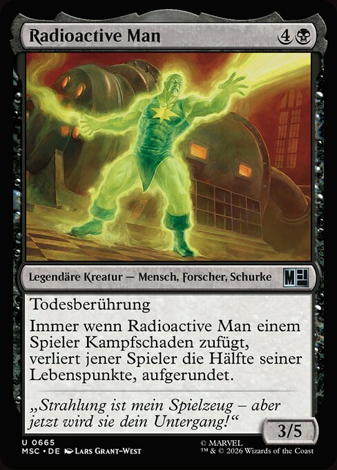 Radioactive Man - Marvel Super Heroes Commander (#665) - Illustrated by Lars Grant-West - Magic: The Gathering Card