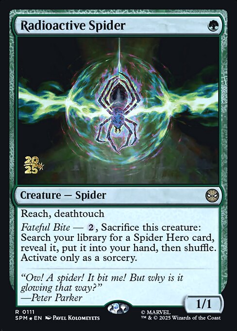 放射線を浴びた蜘蛛 (Radioactive Spider) - Marvel's Spider-Man (#212) - Illustrated by Tyler Walpole - Magic: The Gathering Card