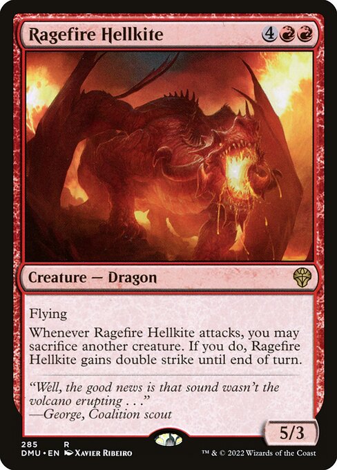 Ragefire Hellkite - Dominaria United (#285) - Illustrated by Xavier Ribeiro - Magic: The Gathering Card